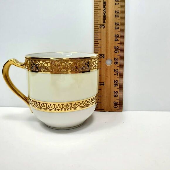 Haviland Limoges Cordelia Gold Trim Demitasse Cup & Saucer - Picture 6 of 10